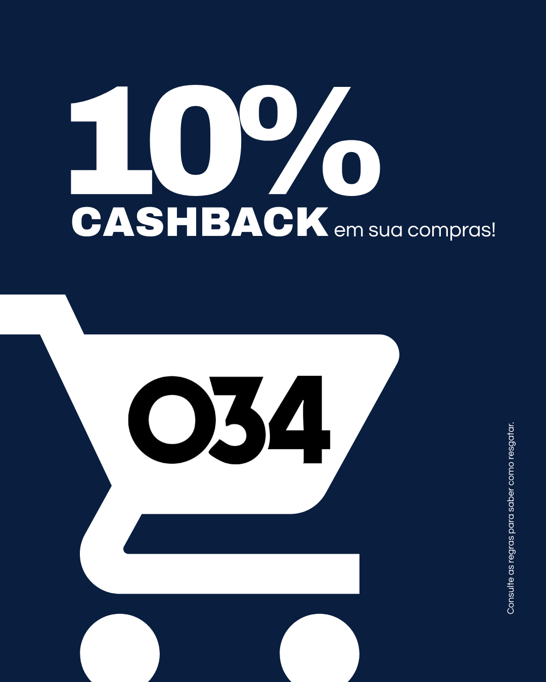 10% de cashback em suas compras — consulte as regras para saber como resgatar